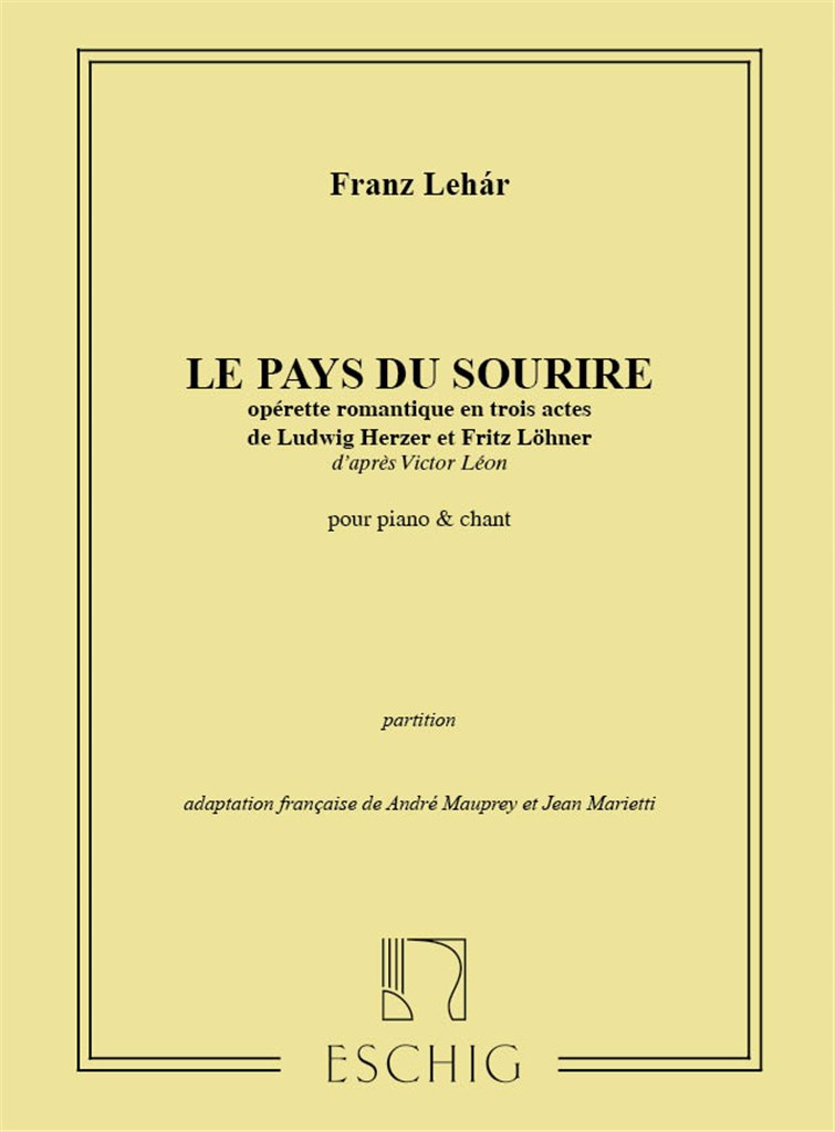 Pays Du Sourire Chant-Piano